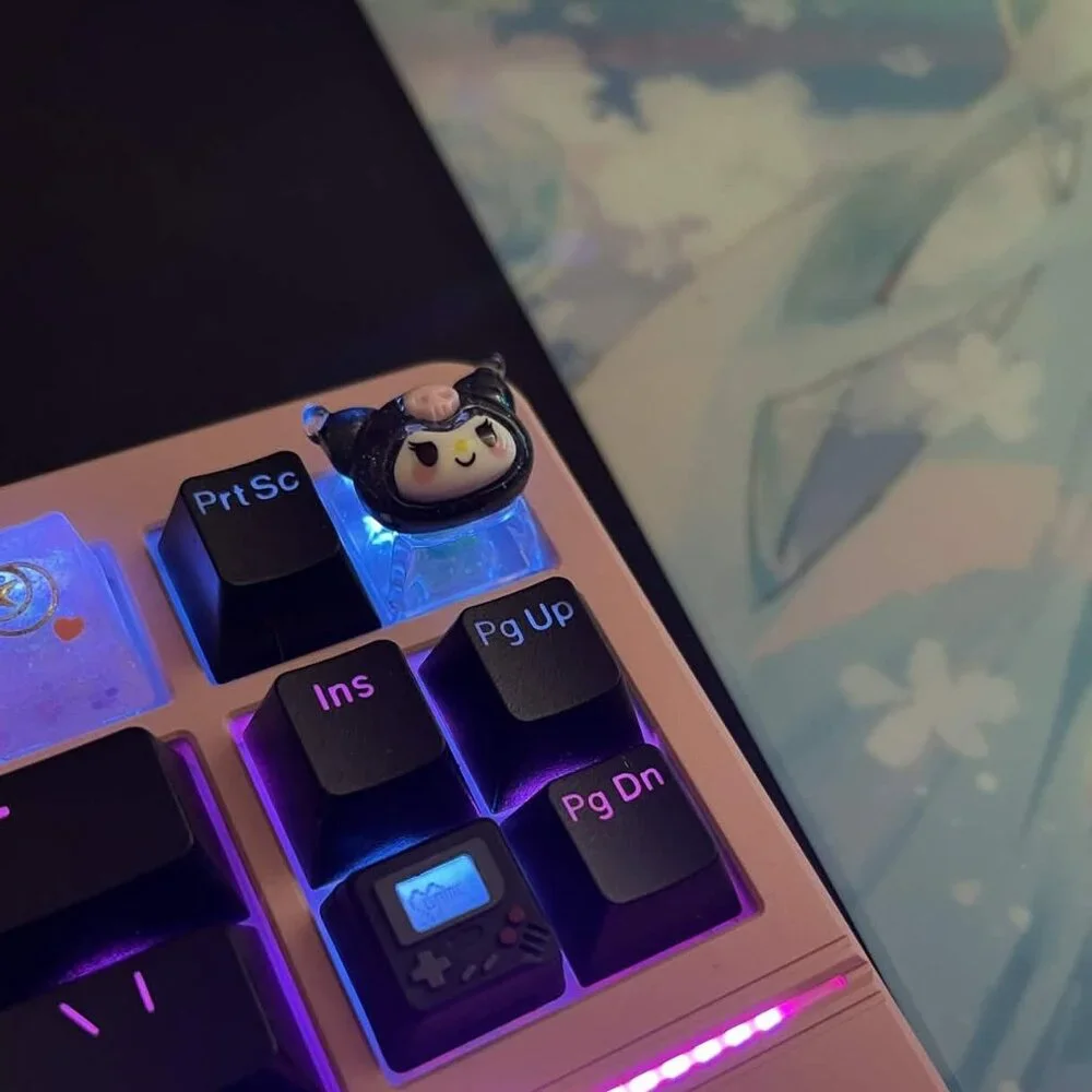 Cute Sanrio Kuromi Theme Keycap Translucent Base - OEM Mechanical Keyboard